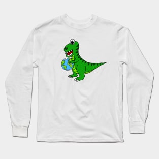 Earth Day Dinosaur T-Rex Environmentalist Funny Long Sleeve T-Shirt
